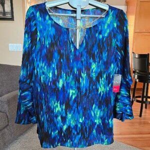 Blue Patterned Women's Top